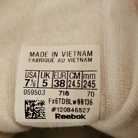 Reebok White and Silver High-Top Sneakers 057 - Picture 2 of 6